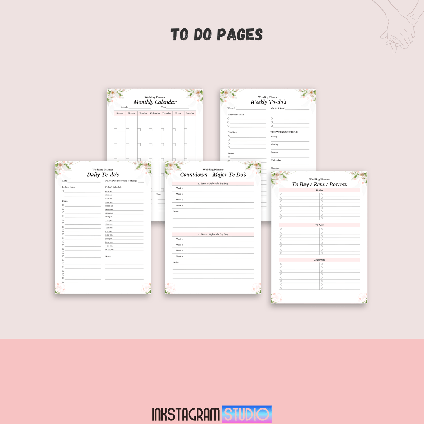Ultimate Wedding Planner: Your Complete Guide to a Perfect Wedding Day Wedding PlannerInkstagram studioUltimate Wedding Planner: Your Complete Guide to a Perfect Wedding DayUltimate Wedding Planner to - do pages for perfect wedding organization.Wedding Planner